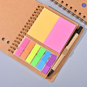 Customized Logo/Printing Sticky <strong>Note</strong> <strong>Notebook</strong> Metal Coil Kraft Paper <strong>Notebook</strong> <strong>with</strong> Pen Stylish Printed Diarybook Sticky <strong>Notes</strong> - Product Image 3