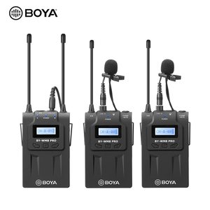 BOYA BY-WM8 פרו K1 K2 BY-WM4 פרו מיקרופון אלחוטי UHF כפול Condensador Microfone ראיון מיקרופון עבור iPhone DSLR וידאו מצלמה