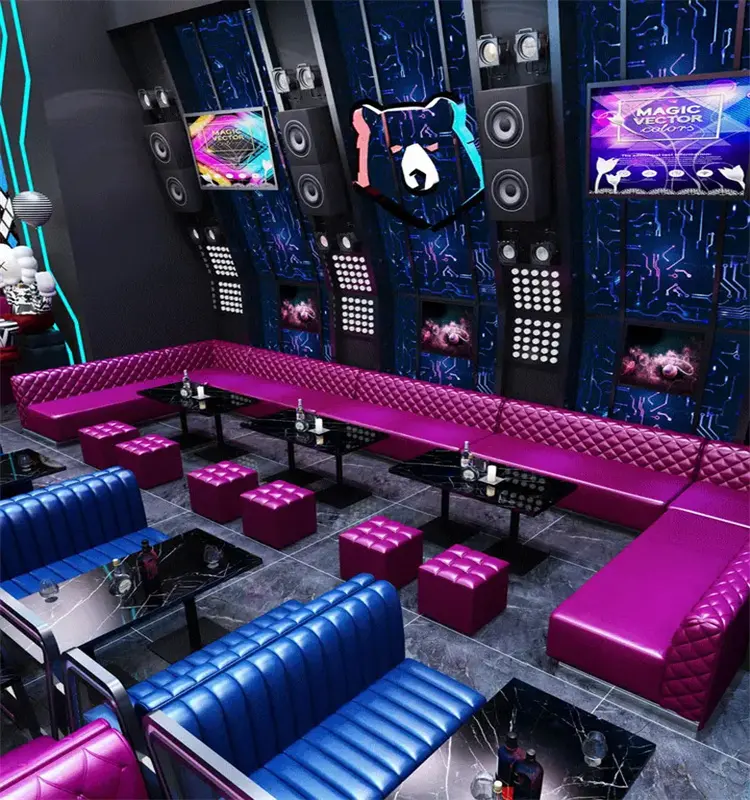 Light up Nightclub Furniture Glow Led Sofa Pub Lounge sezionale promozionale Bar illuminato all'ingrosso Set Outdoor Black
