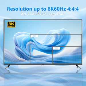 8K Triple <strong>Monitor</strong> <strong>KVM</strong> <strong>Switch</strong> 4-Port DP1.4 USB 3.0 Share Keyboard Mouse Set for 4 <strong>Computers</strong> Supports Windows/Mac/Linux Stock - Product Image 4