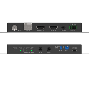 18Gbps <strong>HDMI</strong> Over Optical Fiber Extender with Audio Extracting Supports Loop <strong>Output</strong>, Audio Embeding and EDID Function - Product Image 1