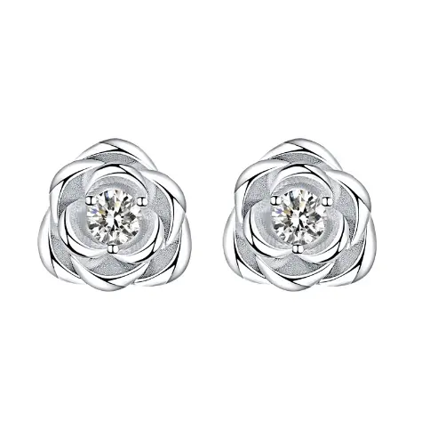 Großhandel Sterling Silber Ohr stecker für den Sommer New Rose Kollektion von Frauen Schmuck Accessoires