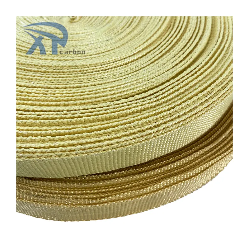 Haute qualité 25mm ignifuge taille personnalisée kevlars mèche fibre tissée ruban fournisseurs de sangle en fibre d'aramide
