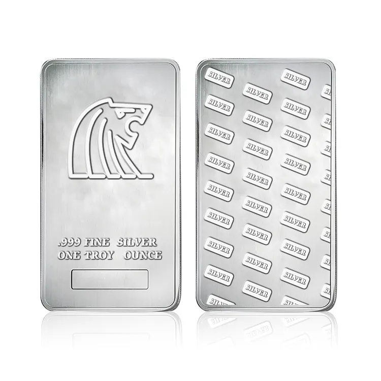 OEM Chinese Supplier Plated Custom Arts Crafts Pressure Casting 1オンスSilver Bar Bullion For Collection