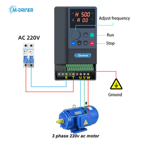 M-driver Entrada monofásica a salida trifásica VFD 220V Unidad de frecuencia variable para motor