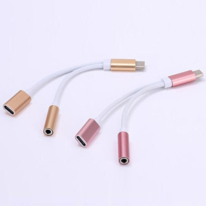 Divisor de audio tipo C Adaptador de cargador auxiliar de audio USB C a 3,5mm