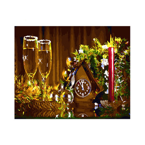 Wholesale Modern Classic DIY Digital <strong>Oil</strong> Painting Glass Frame Numbers for Snow Scene Front Window Frameless Combination - Product Image 2