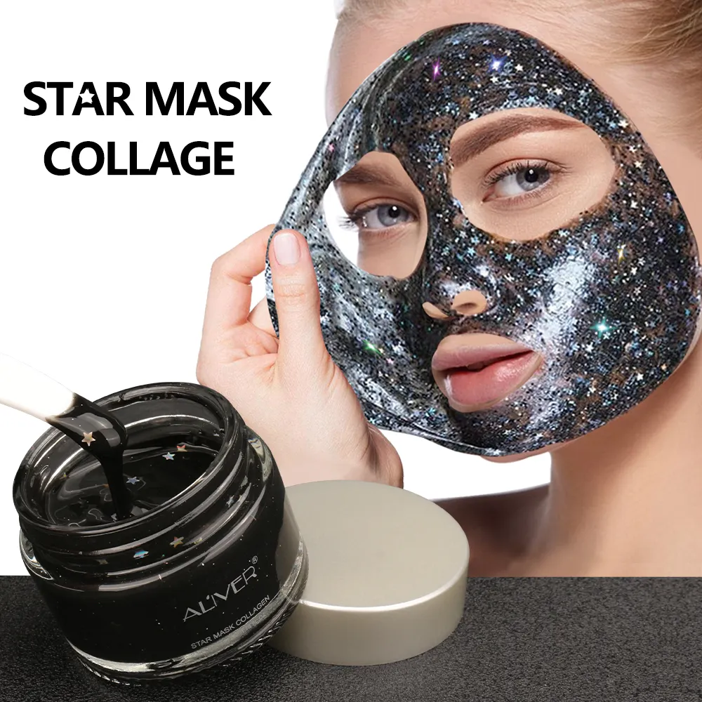 ALIVER Starry Sky Glitter Mud Face Masking Skin Care Korean Whitening Moisturizing Peeling Off Facial Mask for Wrinkles Removal