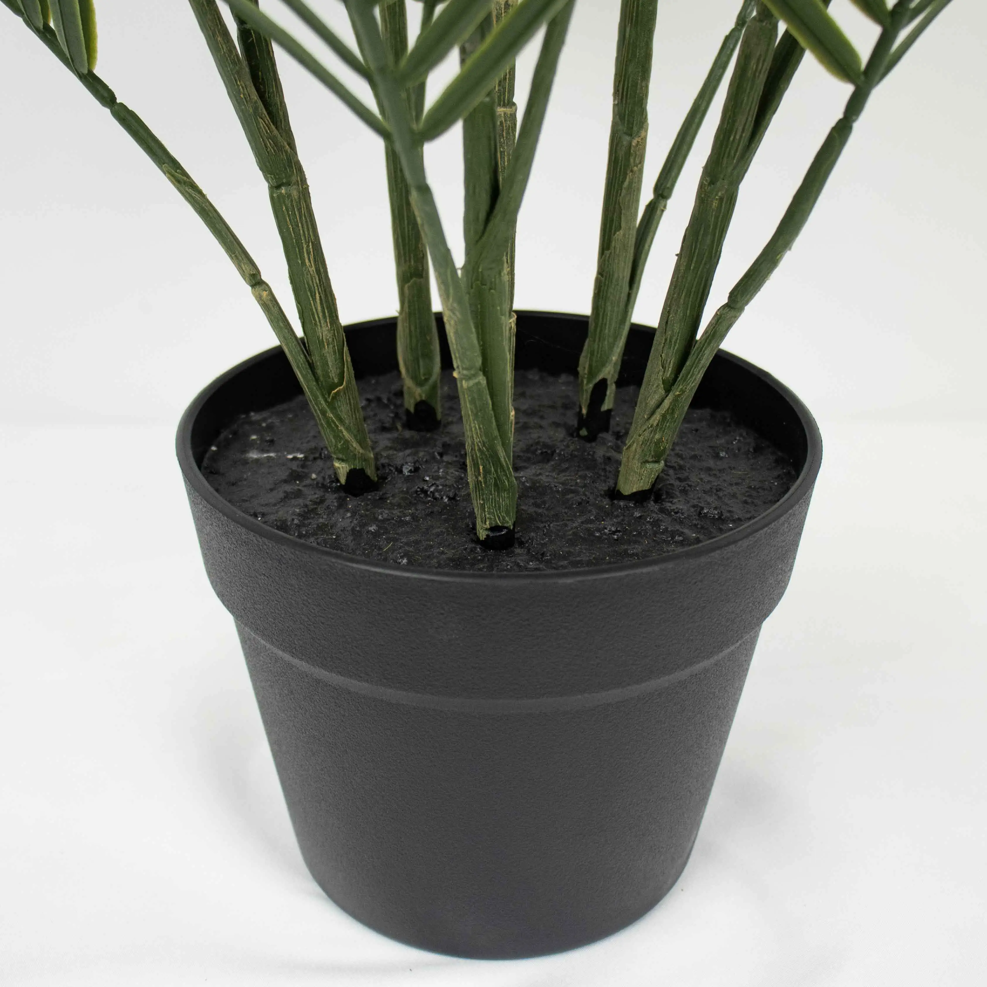 Vaso de cerâmica artificial simulado realista para decoração de jardim, com plantas de plástico com toque real 93 cm, palmeira da sorte Trachycarpus