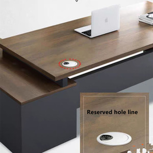 Mesa de ordenador de estudio de oficina, diseño simple moderno personalizado de fábrica, con estantería y armario de almacenamiento - Product Image 6