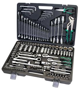 AE-S143ชุดเครื่องมือแบบผสม1/4 "& 3/8" & 1/2 "จำนวน143ชิ้นชุดเครื่องมือหมุนปรับแต่งได้ - Product Image 1
