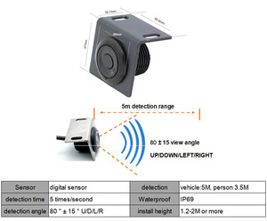 PS-7010 Universal Heavy Duty Anti-collision radar System with <strong>LCD</strong> Monitor <strong>Display</strong>, 0.3-5M Detection Range - Product Image 3
