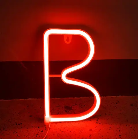 ベストセラーRGBカラーレターネオンサインDIYサインウェディングクラブパーティー装飾アルファベット番号LEDナイト広告ロゴ