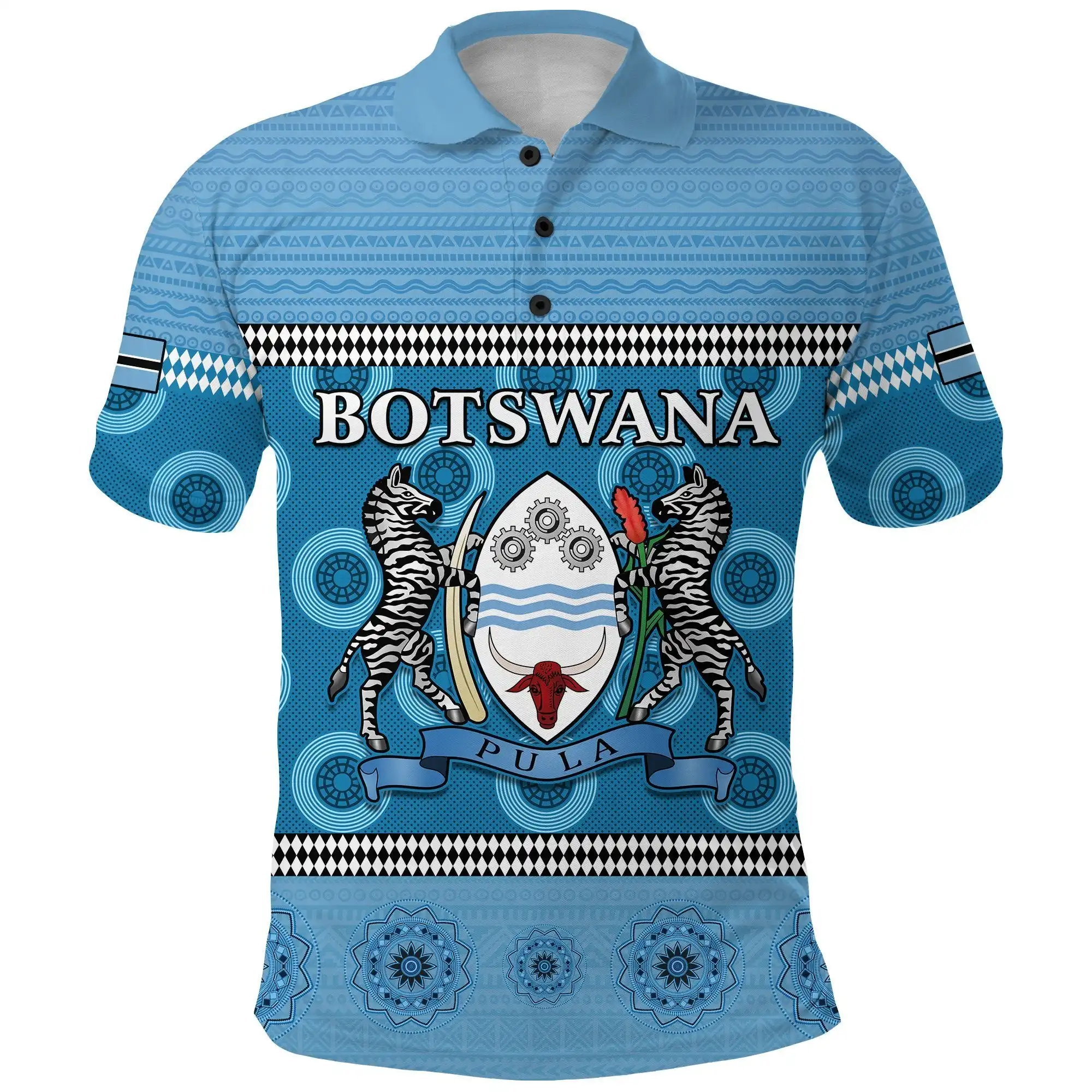 Kemeja Polo Heraldic Motif Zebra Afrika, Kemeja Kerah Berdiri, Kemeja Sublimasi Motif, Baju Keren, Baju Pria Tropis