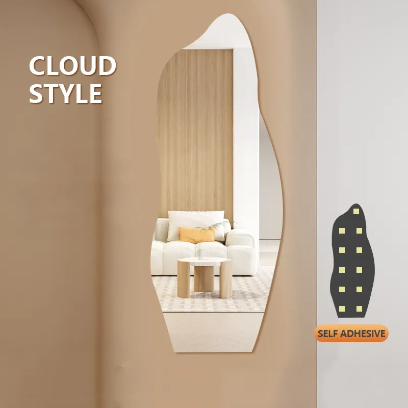 Fábrica acrílico cuadrado espejo suave pared pasta decoración del hogar espejo de plástico autoadhesivo