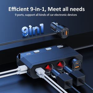 Car Charger Triple <strong>Socket</strong> for 12v <strong>Adapter</strong> 3 Pin <strong>2</strong> <strong>Usb</strong> Luminous With Universal Plug <strong>Sockets</strong> Dual Fast Cigarette Lighter - Product Image 2