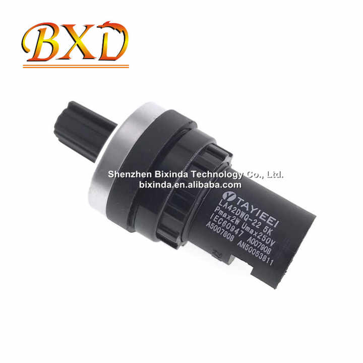 LA42DWQ-22, konverter potensiometer putar Diameter 1K 2K 5K 10K 20k 50k 500k 22mm, saklar resistensi pengatur