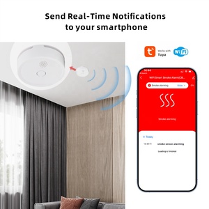 Bán buôn tuya Wifi khói Detector với Thông báo để điện thoại di động khói báo động en14604 chứng nhận - Product Image 6