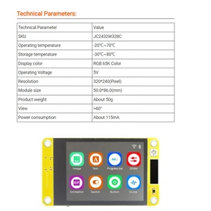 DIYmall 2,8 Zoll ESP32 IPS Kapazitives Touchscreen-HMI-Anzeige modul 320*240 Pixel ST7789 Treiber JC2432W328C für Arduino IoT - Product Image 6