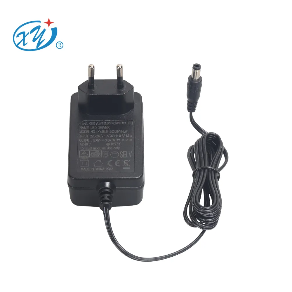 Xing yuan electron led ac adapter 36w 9v 3a 24v 1.5a ac dc power adapter 12v 2.5a 3a 3amp for cctv camera led strip