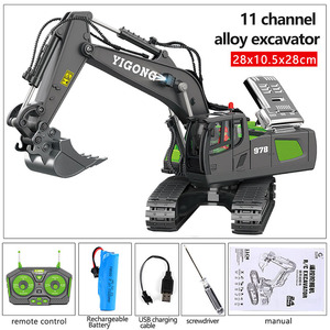 Di alta qualità 11 canali RC escavatore 2.4G costruzione veicolo telecomando ingegneria lega RC escavatore giocattoli auto Set