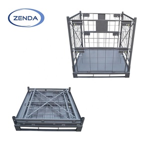 Venta de fábrica, jaulas de almacenamiento plegables de alta resistencia, contenedor de almacenamiento apilable de malla apilable para transporte logístico de almacén - Product Image 2