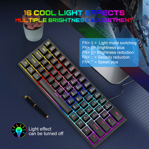 Teclado mecánico inalámbrico OEM RGB PC 60% con estilo LCD QWERTY para iluminación de teclado de escritorio - Product Image 2