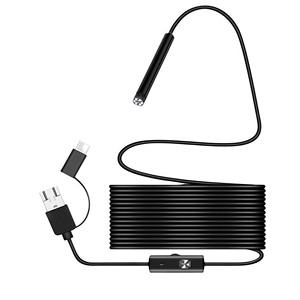 Endoscopio de tubería 3 en 1 HD, sonda externa para teléfono móvil de 7mm, Detector de mantenimiento de coche, sonda de espejo Peep, módulo de cámara endoscópica