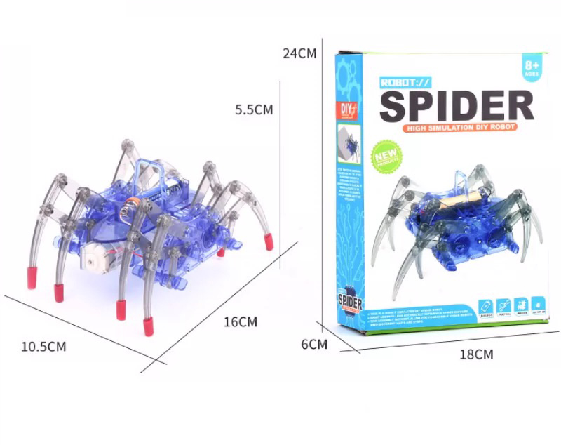 Spider robot tecnologia DIY piccola invenzione di produzione crawling elettrico materiale di assemblaggio giocattolo scientifico regalo - Product Image 1