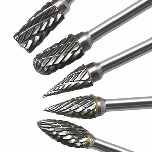 10pcs碳化钨去毛刺研磨钻头套装双切割，带锡涂层，与旋转工具兼容，OEM可定制 - Product Image 1
