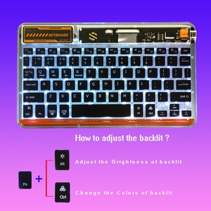 Popular nuevo Mini teclado RGB con interfaz USB teclado inteligente transparente para tableta teléfono inteligente Oficina portátil-regalo
