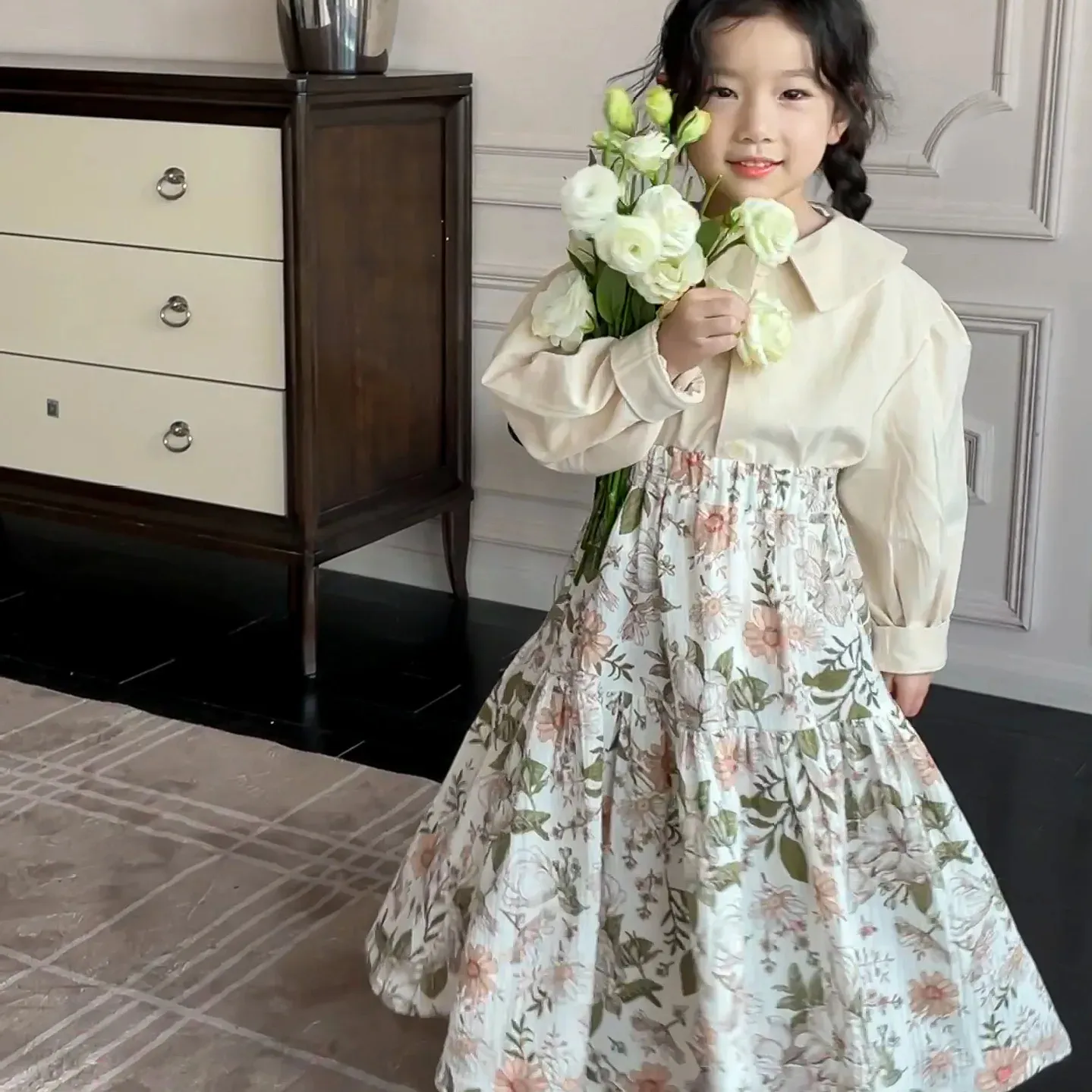 XX2024 primavera verão bebês meninas saias de flores crianças design coreano roupas infantis