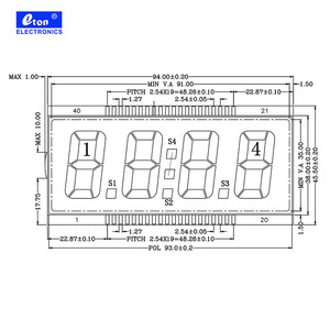 Kunden spezifisches 4-stelliges Display Robustes und langlebiges 7-Segment-TN-LCD-Display für großes Display des Kraftstoffsp enders - Product Image 4