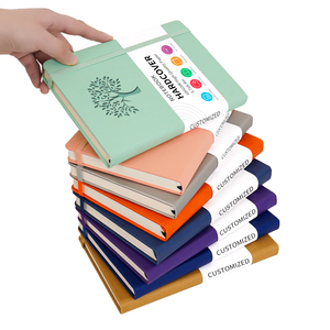 Venta al por mayor logotipo personalizado planificador Tapa dura A5 escuela impresión promoción diario PU cuaderno de cuero con correa elástica - Product Image 1