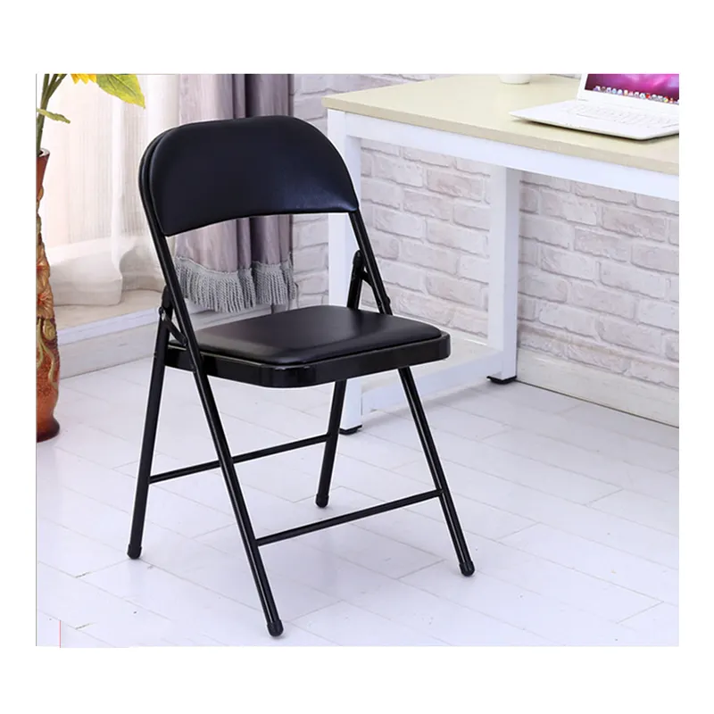 Chaise pliante en cuir pu pour fête de mariage, fauteuil commercial en métal empilable, pour jardin hôtel, vente en gros,