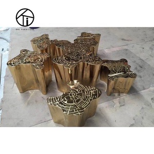现代高端名牌豪华独家独树一格中央桌伊登金不锈钢树干茶几 - Product Image 6