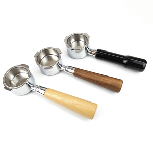 Wood Handle Coffee <strong>Filter</strong> Stainless Steel Tail Section Espresso 51mm 54mm <strong>58mm</strong> Black Coffee Portafilter - Product Image 1
