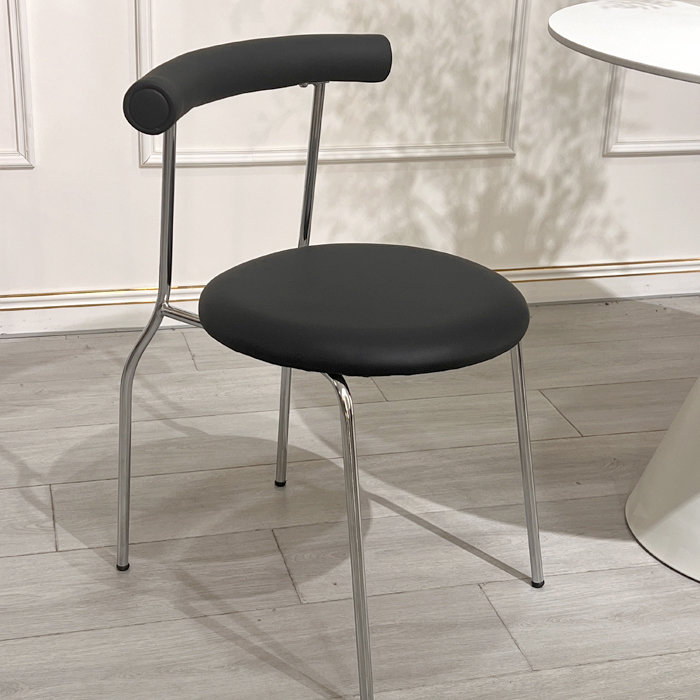 Chaise à roulettes en argent noir pur