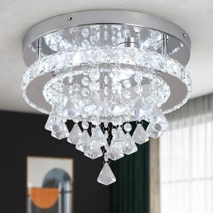 高級クロームクリスタル天井シャンデリアモダンLED調光リモコン付き寝室キッチンダイニング - Product Image 4