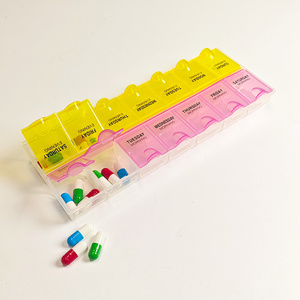 Bán buôn lớn y học lưu trữ Organizer container trường hợp <span class=keywords><strong>7</strong></span> ngày 28 ngăn <span class=keywords><strong>Pill</strong></span> Hộp 21 ngăn làm bằng PP ABS chất liệu - Product Image 3