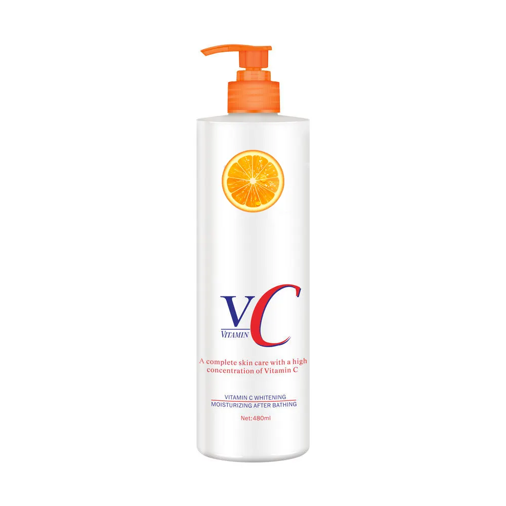 Hot Sale Private Label Bodycreme Whitening Tumeric Vitamine C Bodylotion 480Ml Vc Body Milk Volwassenen Black Skin Whitening Lotion