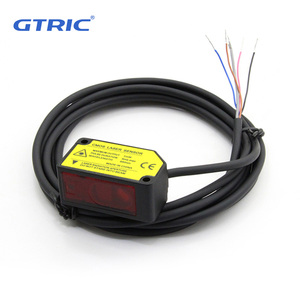 Interruptor de desplazamiento fotoeléctrico tipo GTRIC CMOS, precisión de 0,01mm, NPN, PNP, salida de corriente de voltaje, Sensor de rango de distancia láser