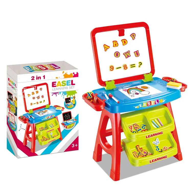 EPT Plástico Colorido Crianças Erasable Drawing Board Crianças Bebê Brinquedos Educativos Learning Table Set Para Escrever
