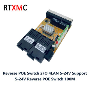 RPOE 100M 2SC 4 rj45 fibra Media Converter retromarcia POE 155M 2FO 4LAN Ethernet veloce 2FO 4LAN 24V FTTH CATV MC ricetrasmettitore
