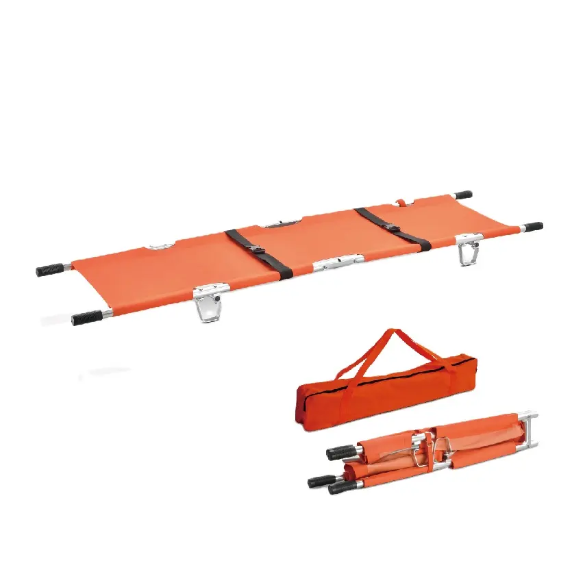 Maca portátil dobrável com alças YDC-1A9 em liga de alumínio para emergência médica