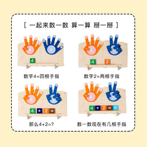 Early Learning Math Teaching Aids Wooden Number Block <strong>Counting</strong> Board Montessori Finger <strong>Counting</strong> Game - Product Image 3