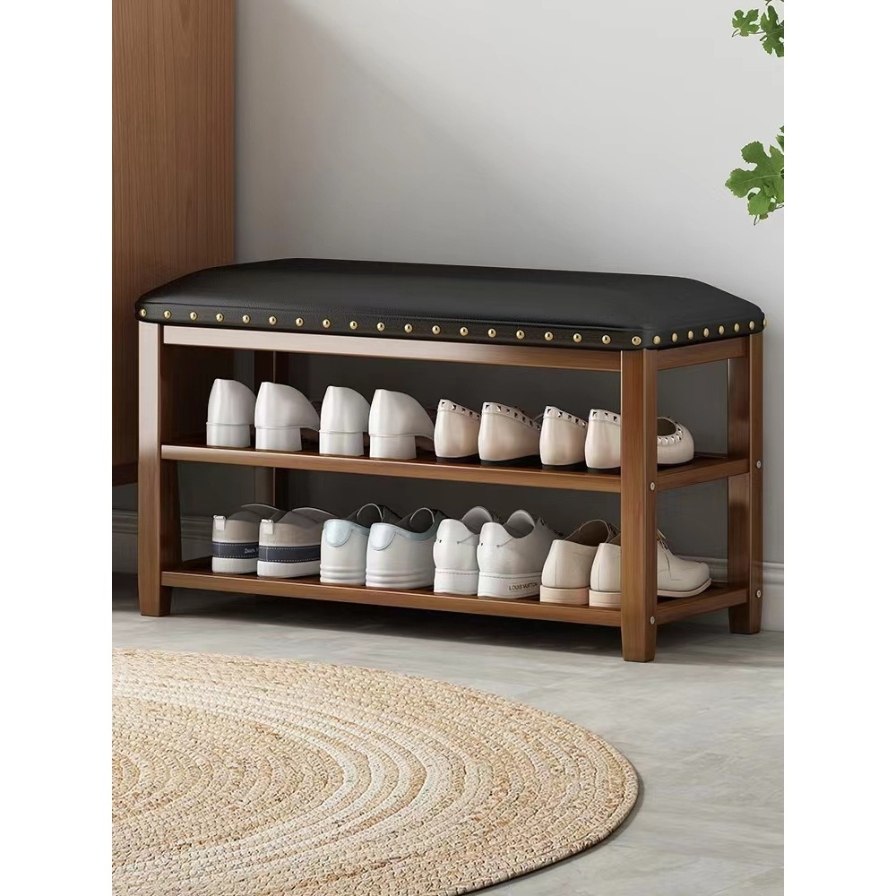Tabouret à langer en cuir marron - 80*30*40