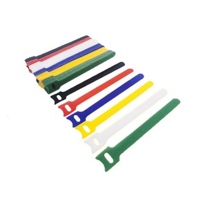 定制尼龙钩环管理带双面彩色背靠背可调尼龙钩环松紧带 - Product Image 6