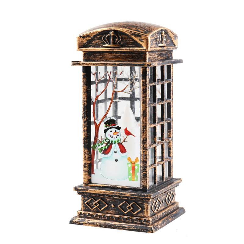 Bronze telephone booth snowman