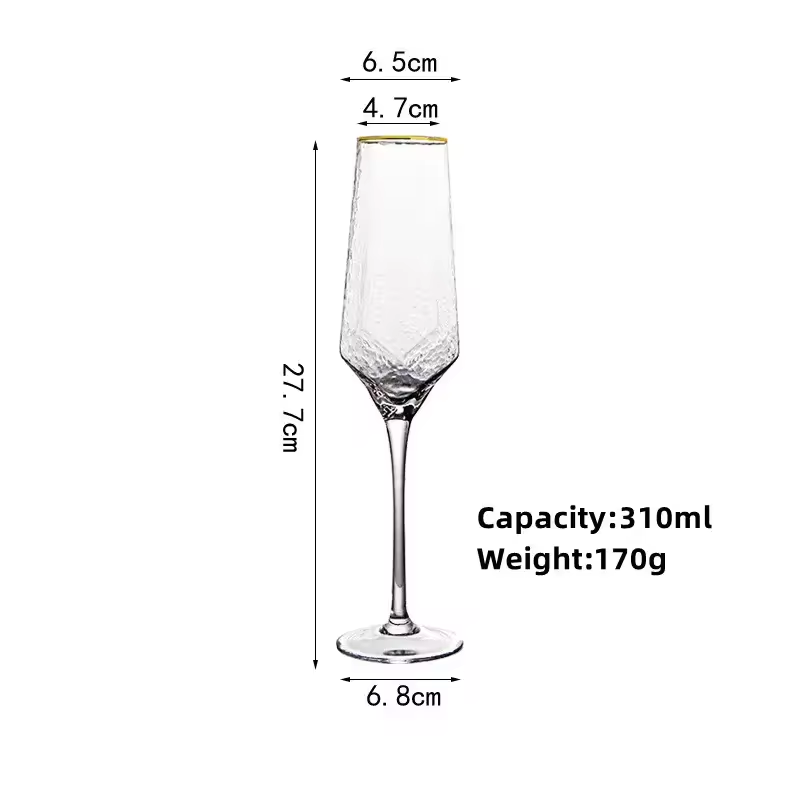Verre à champagne transparent